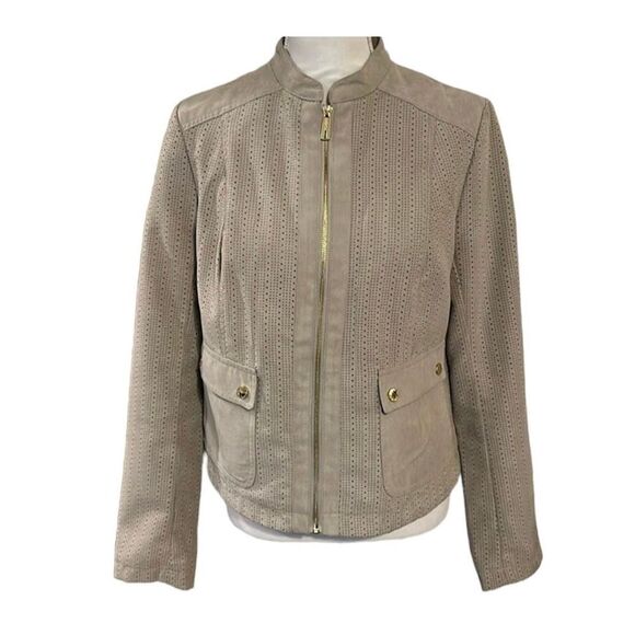 ✨Kenneth Cole Reaction Suede Laser Cut Jacket✨ - Picture 1 of 5